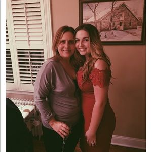 Red Floral Lace Dress